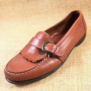 Sebago Loafers Leather Kilt Buckle size 9.5